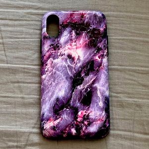 Velvet Caviar purple stone marble iPhone X/Xs case